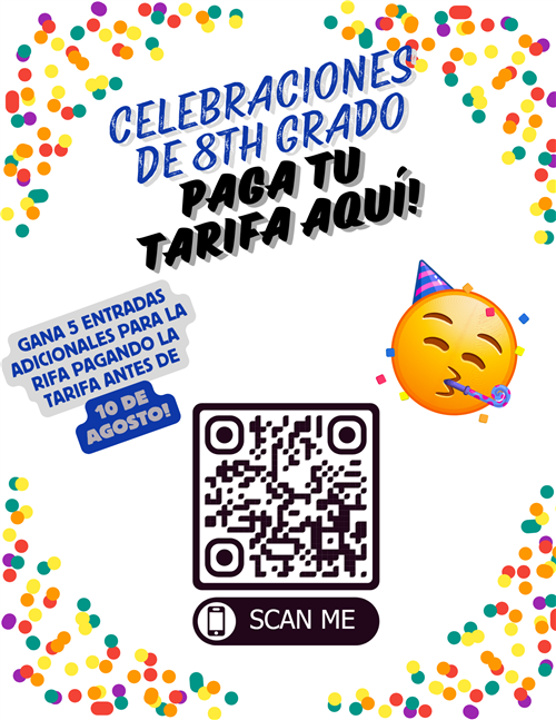 8th Grade Celebration Pay Your Fee Here QR Code